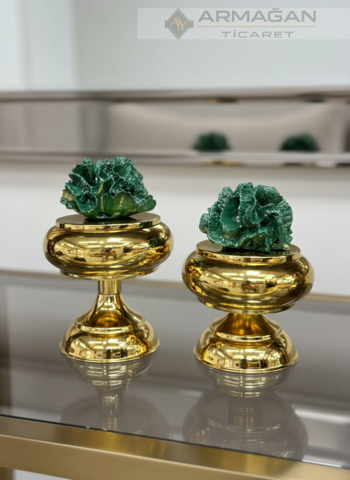 MERCANLI LOKUMLUK 2'Lİ SET Gold-Yeşil