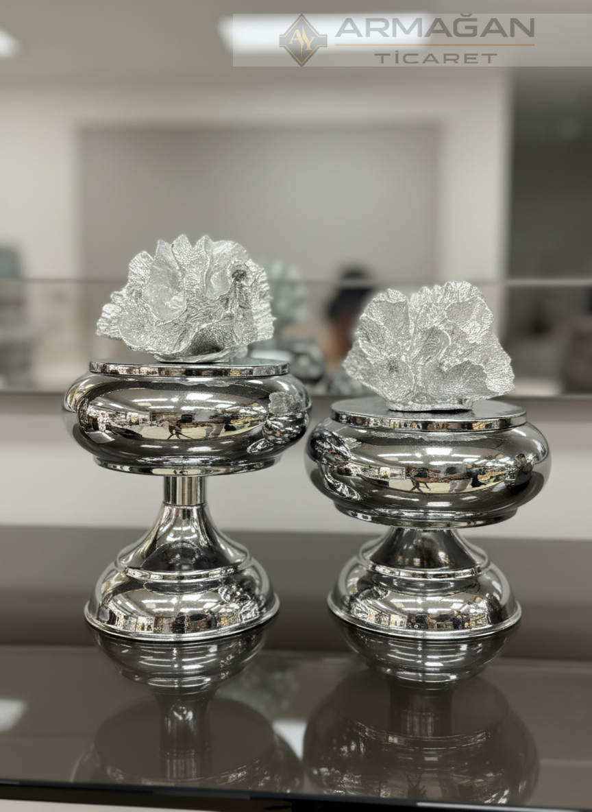 MERCANLI LOKUMLUK 2'Lİ SET Gümüş-Gümüş