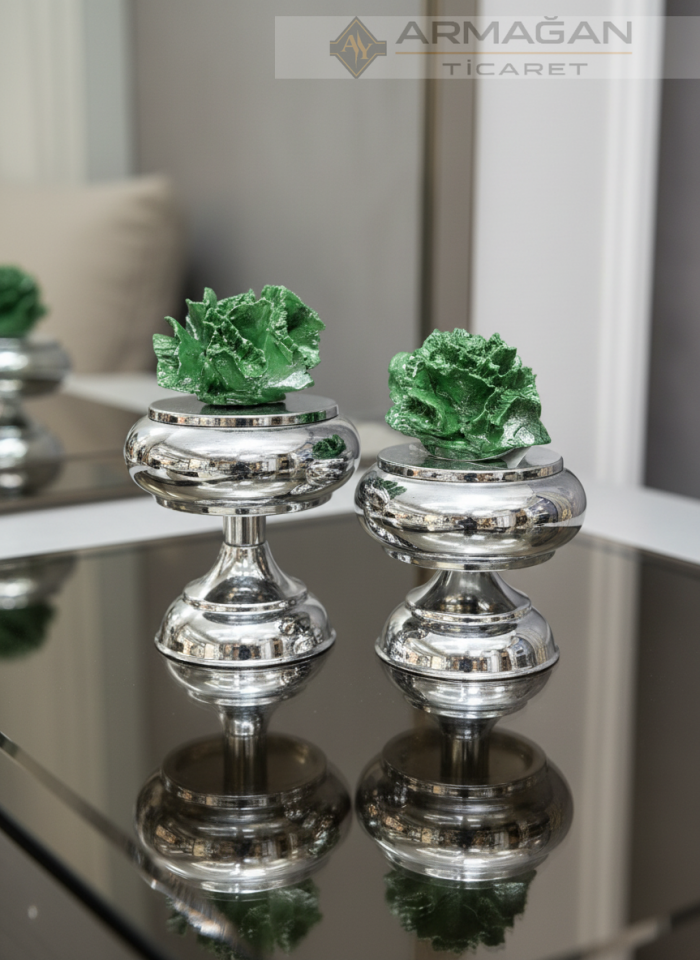 MERCANLI LOKUMLUK 2'Lİ SET Gümüş-Yeşil