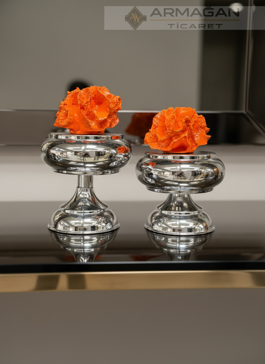 MERCANLI LOKUMLUK 2'Lİ SET Gümüş-Turuncu