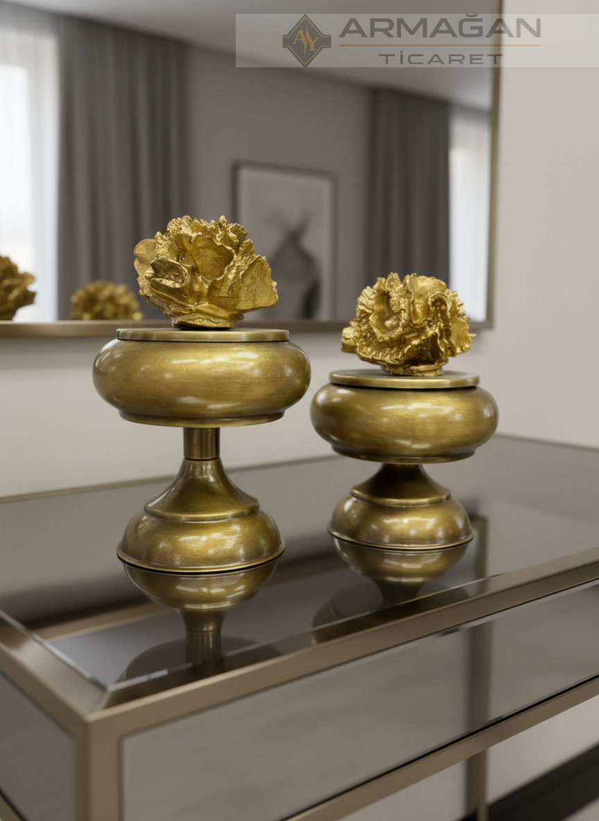 MERCANLI LOKUMLUK 2'Lİ SET Eskitme-Gold