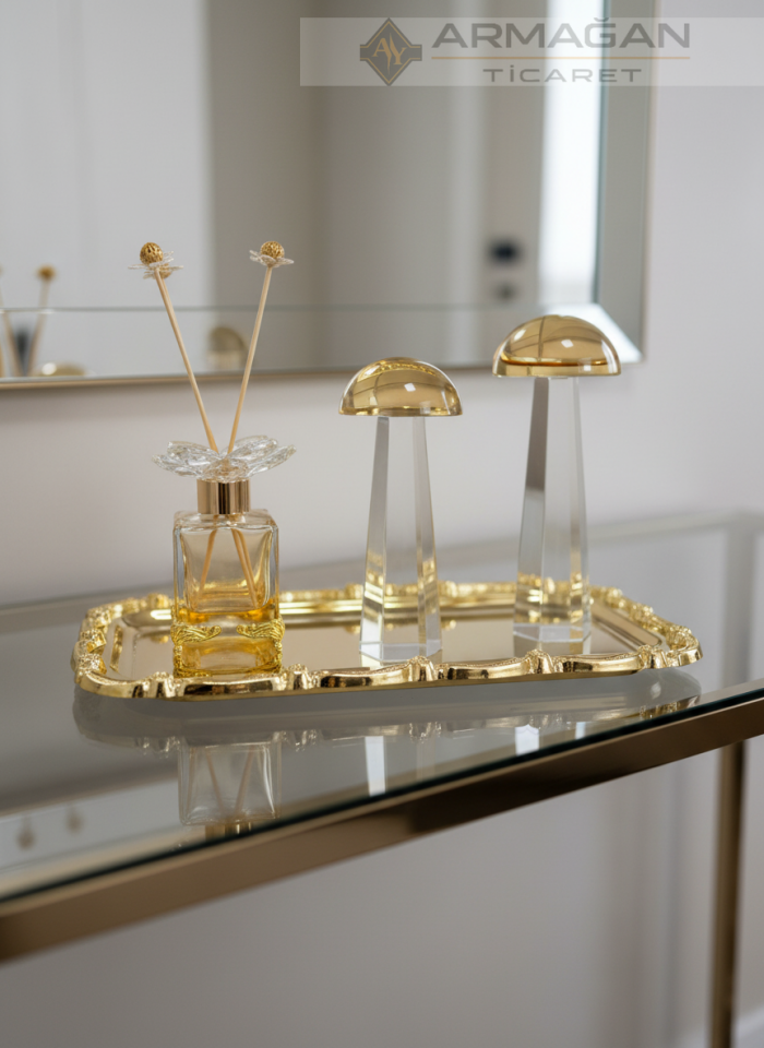 MANTAR, ODA KOKUSU ve TEPSİ SET Amber-Gold