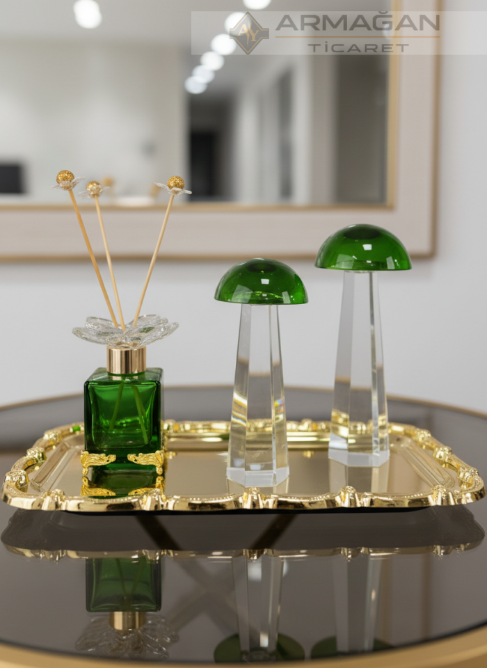 MANTAR, ODA KOKUSU ve TEPSİ SET Yeşil-Gold