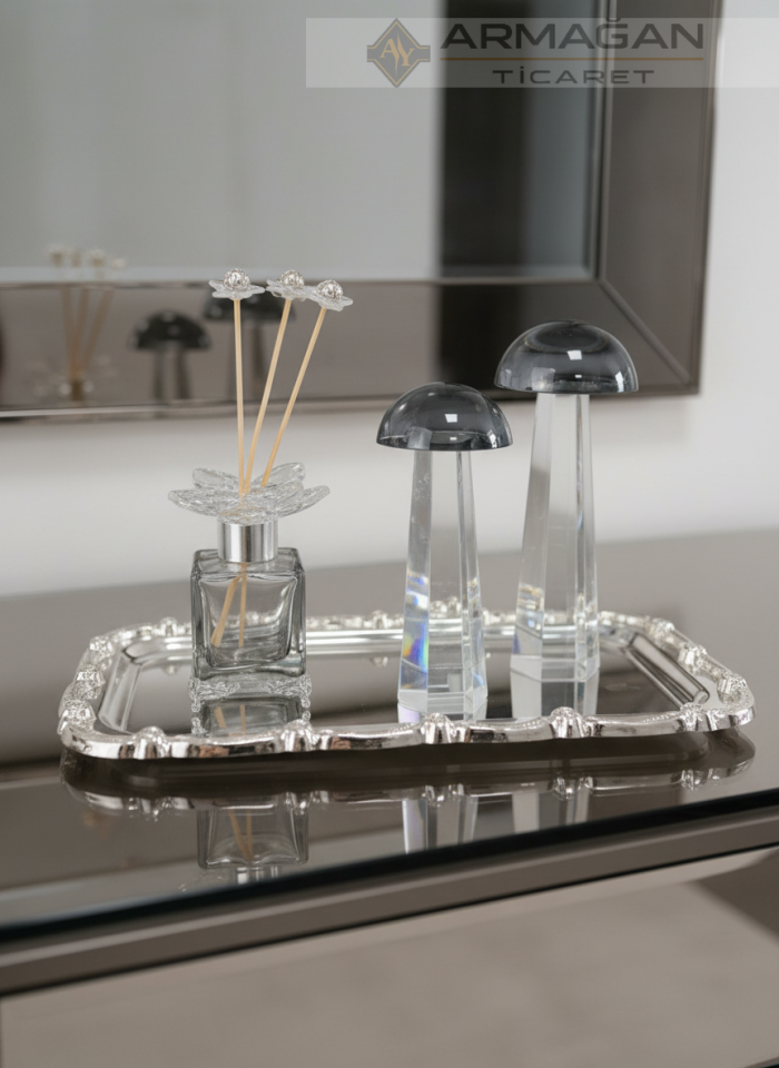 MANTAR, ODA KOKUSU ve TEPSİ SET Füme-Gümüş