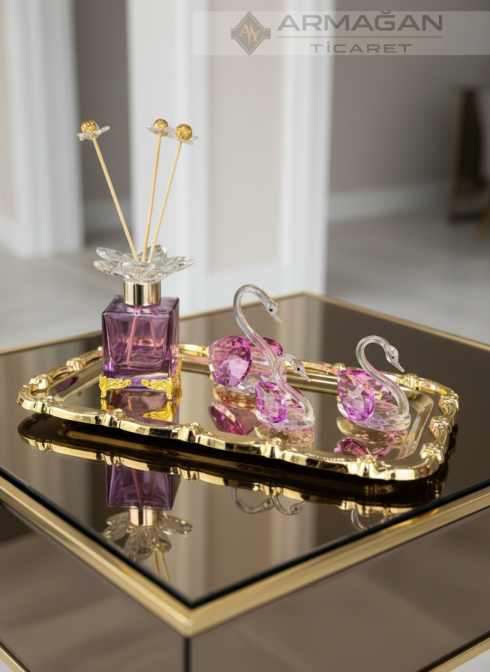 KUĞU, ODA KOKUSU ve BATON TEPSİ Mor-Gold