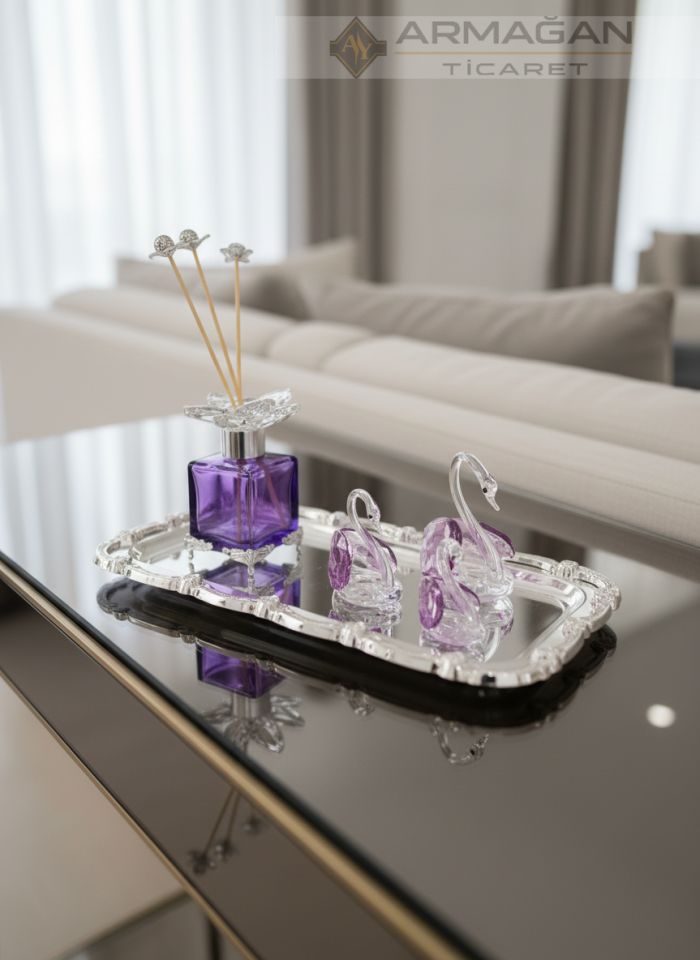 KUĞU, ODA KOKUSU ve BATON TEPSİ Mor-Gümüş