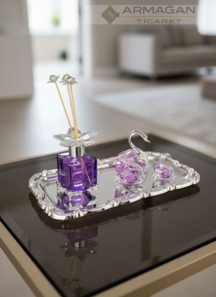 KUĞU, ODA KOKUSU ve BATON TEPSİ Mor-Gümüş