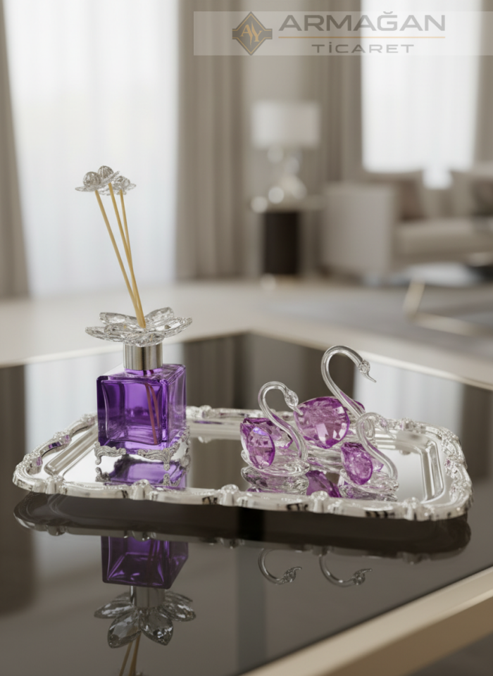 KUĞU, ODA KOKUSU ve BATON TEPSİ Mor-Gümüş