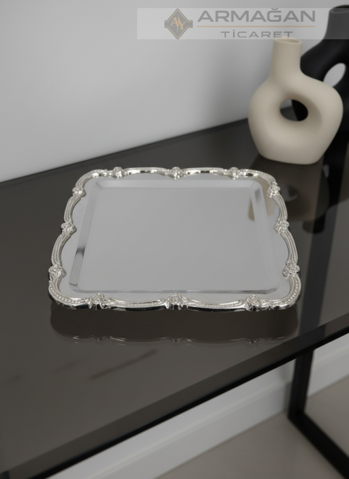 METAL BATON TEPSİ Gümüş - Kare