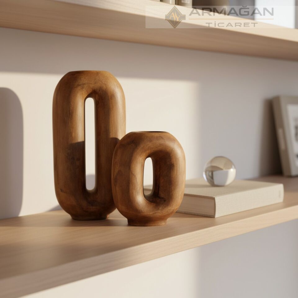 BOHEM 2Lİ VAZO SET ZERO Kahverengi