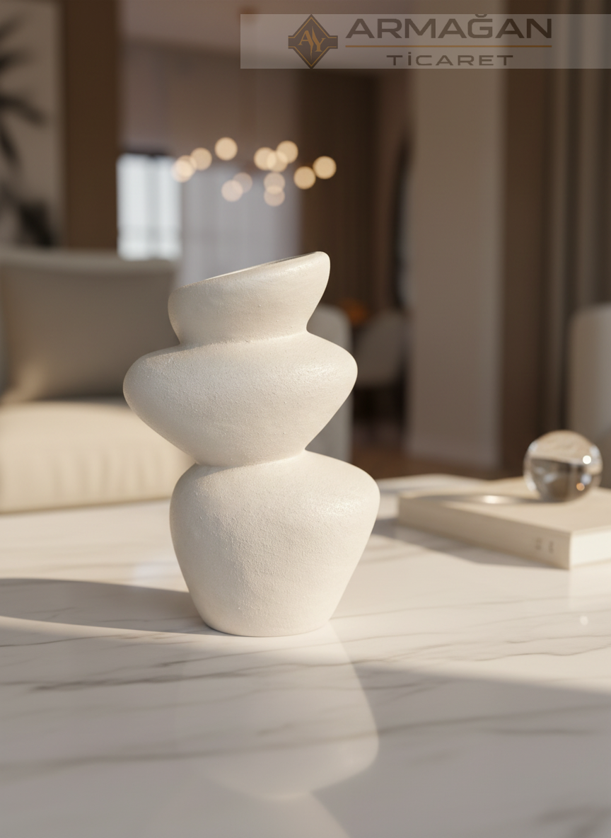 BOHEM VAZO TAŞ MODEL Krem