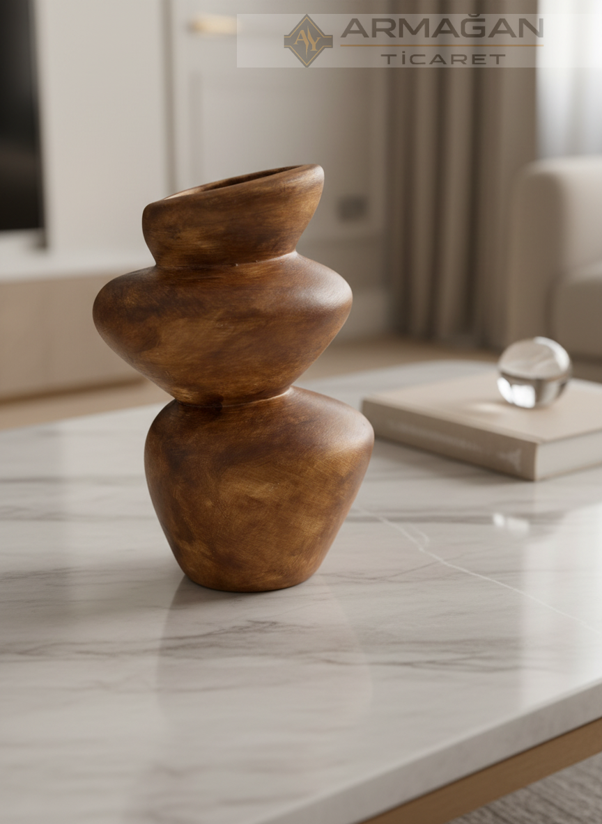 BOHEM VAZO TAŞ MODEL Kahverengi