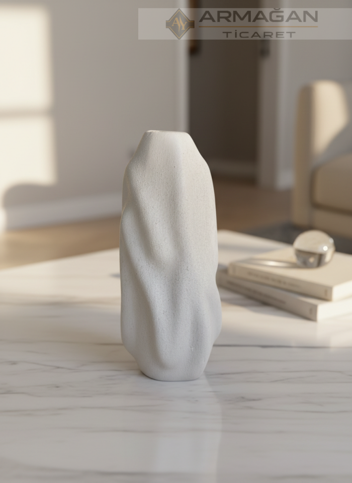 BOHEM VAZO DALGALI MODEL Krem - Büyük