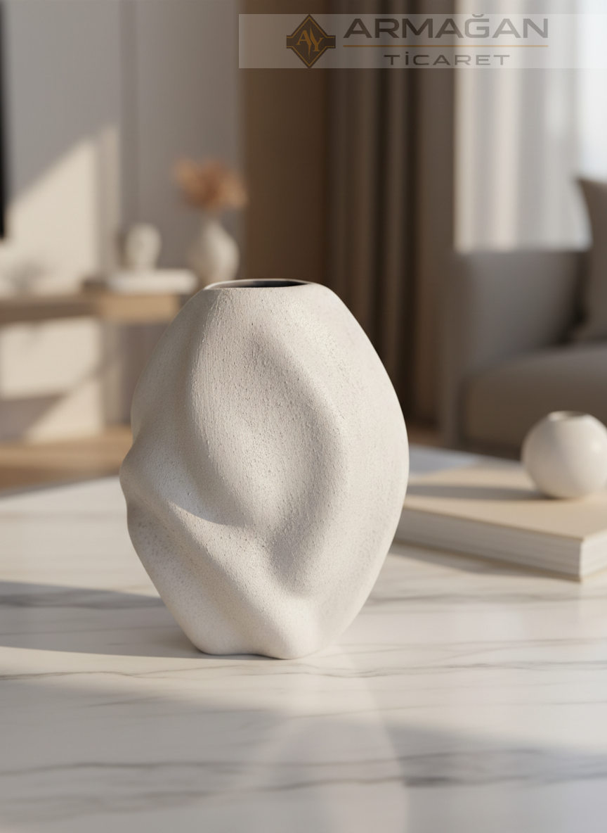 BOHEM VAZO DALGALI MODEL Krem - Küçük