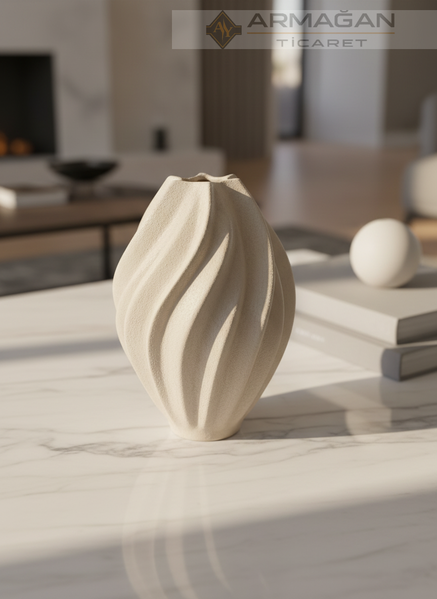 BOHEM VAZO ÇAPRAZ ÇİZGİLİ MODEL Krem