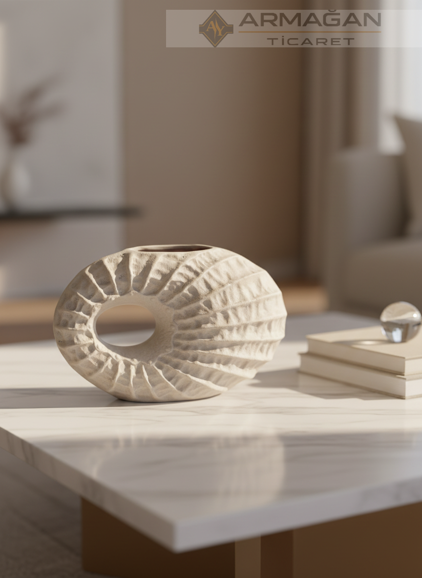 BOHEM VAZO YASSI MİDYE MODEL Krem