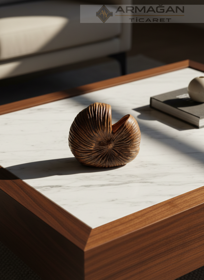 BOHEM VAZO FOSİL MODEL Kahverengi