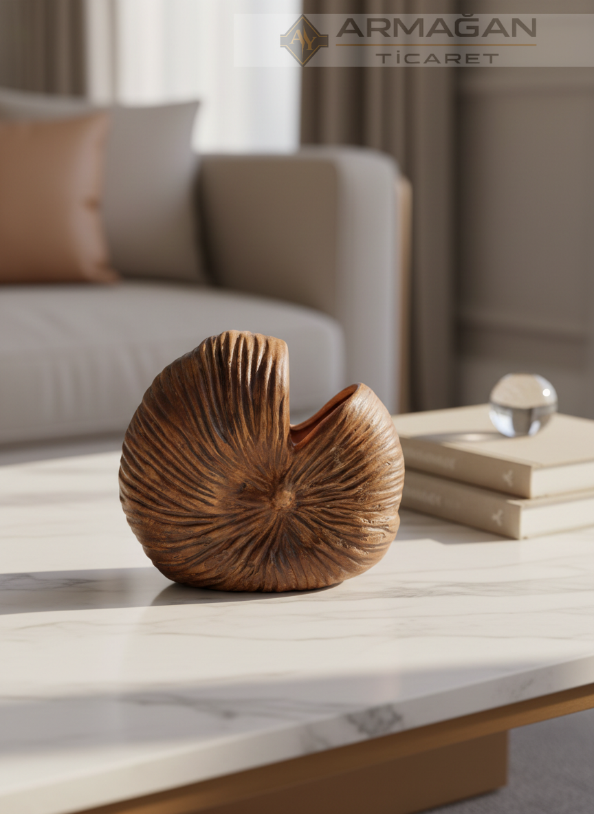 BOHEM VAZO FOSİL MODEL Kahverengi