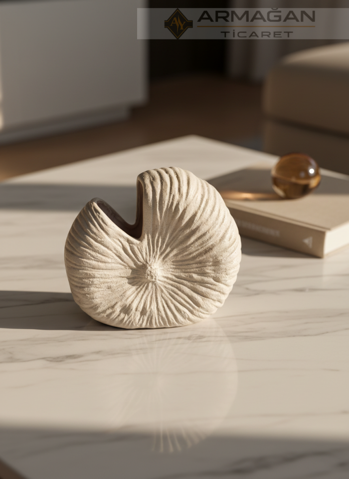 BOHEM VAZO FOSİL MODEL Kahverengi