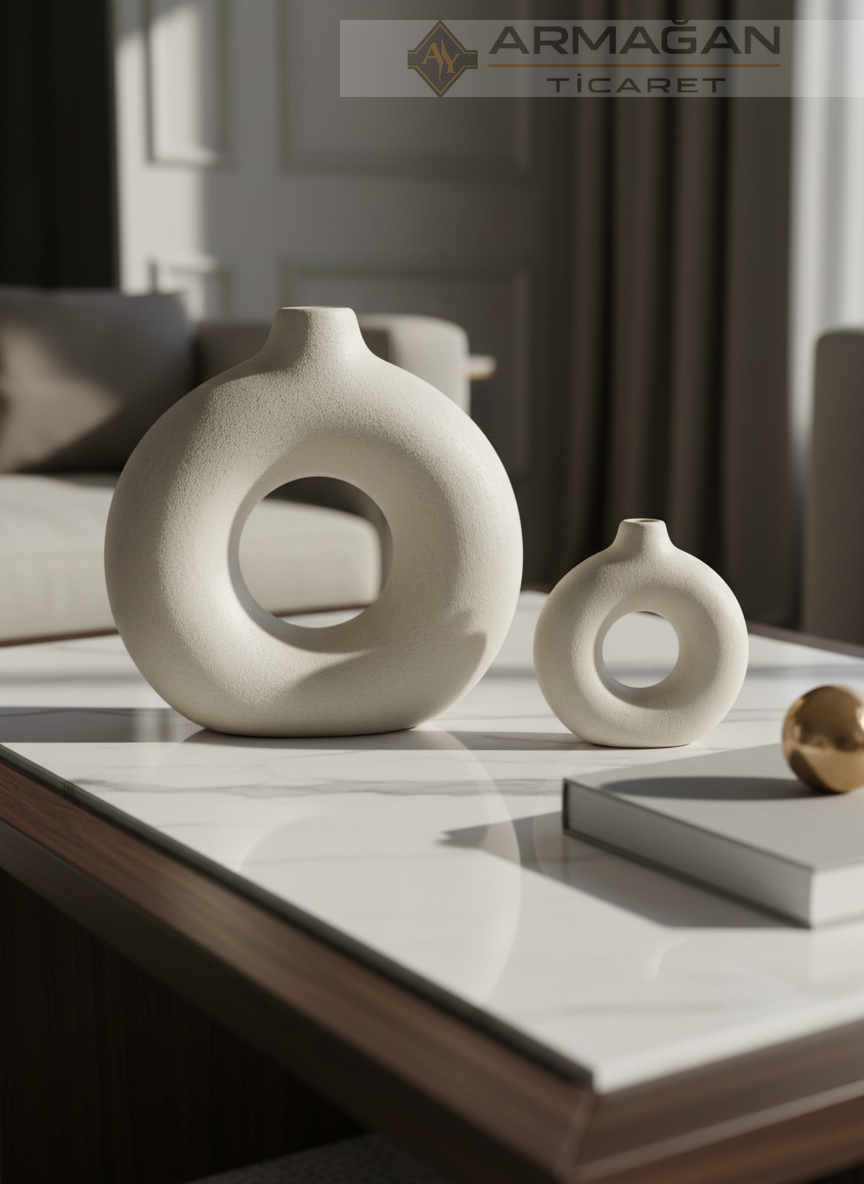 BOHEM VAZO İKİLİ HALKA MODEL Krem