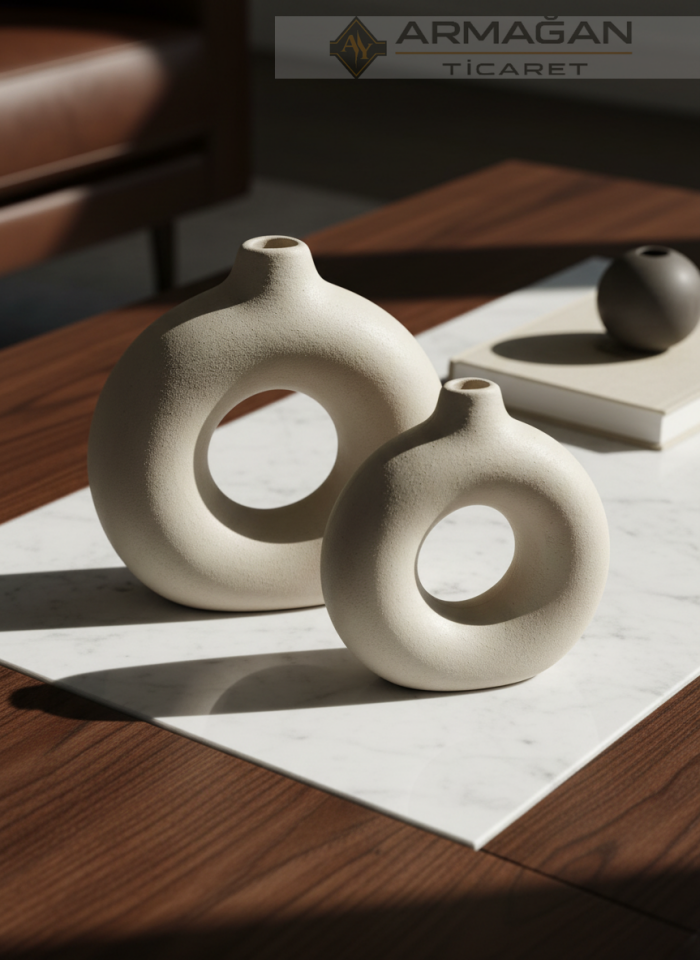 BOHEM VAZO İKİLİ HALKA MODEL Krem