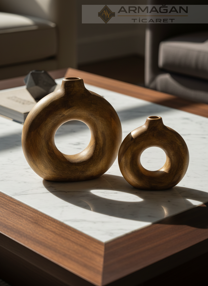 BOHEM VAZO İKİLİ HALKA MODEL Kahverengi