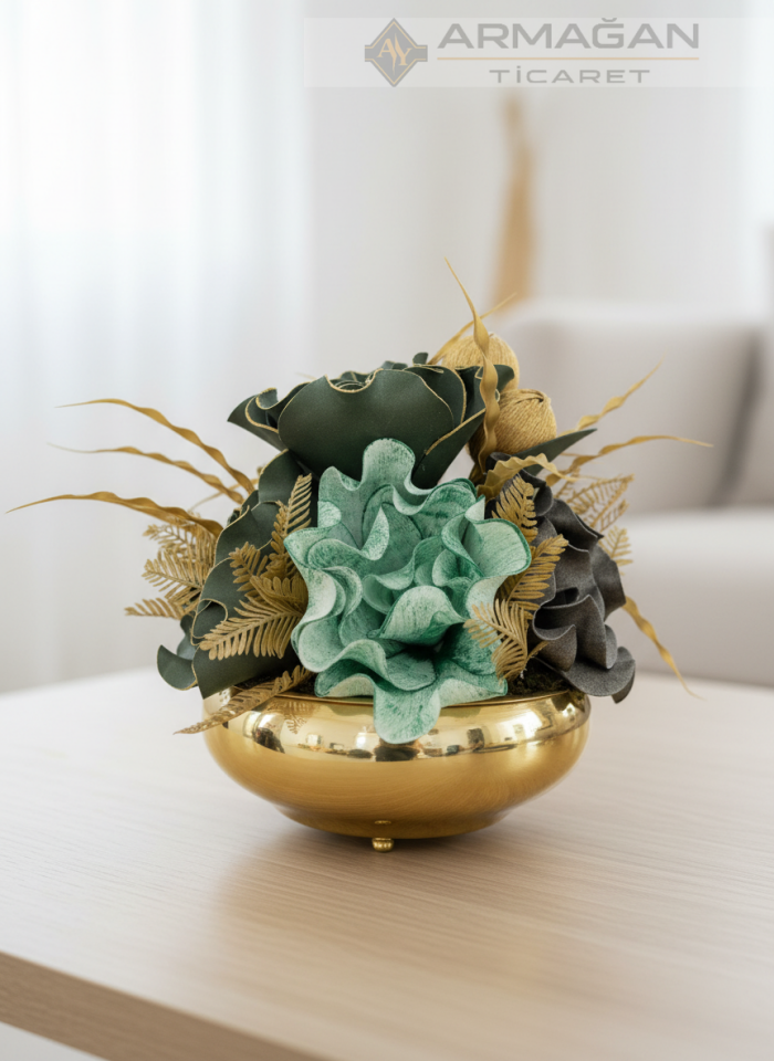 UFO ARAJMAN ÇİÇEKLİ Yeşil-Gold