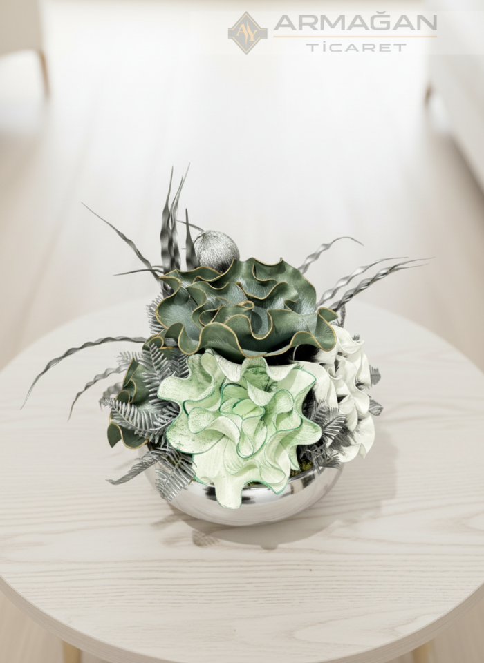 UFO ARAJMAN ÇİÇEKLİ Yeşil-Gümüş