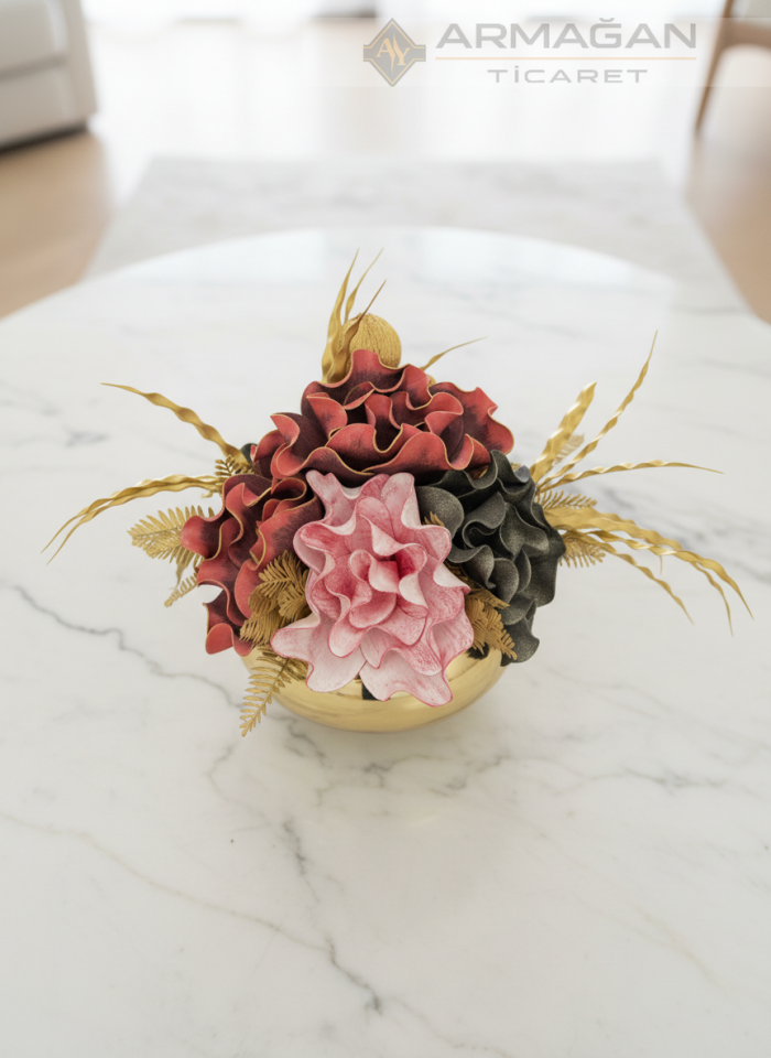 UFO ARAJMAN ÇİÇEKLİ Bordo-Gold