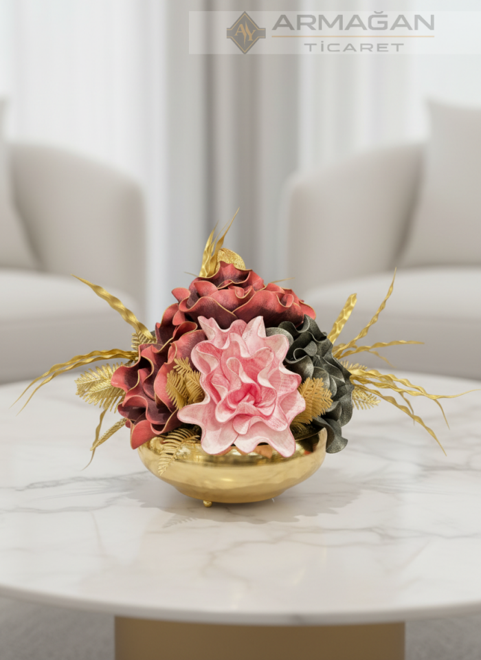 UFO ARAJMAN ÇİÇEKLİ Bordo-Gold