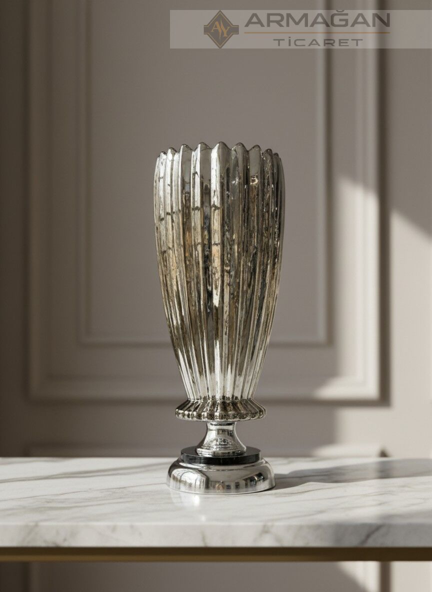 CAM GONDOL VAZO MEYVELİK AY-4 Gümüş