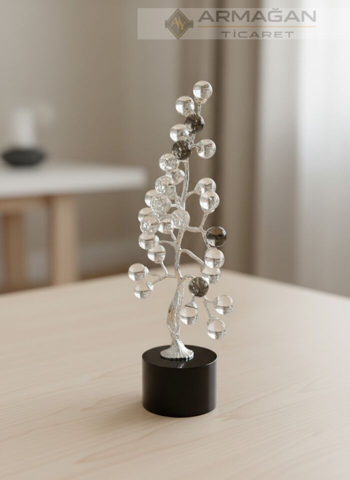 KRİSTAL CAM AĞAÇ KÜRELİ Şeffaf