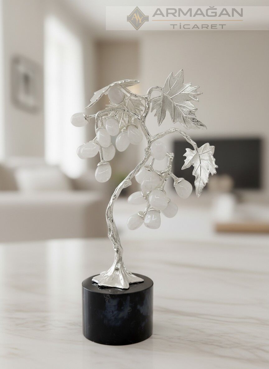 DOĞAL TAŞLI ÜZÜM AĞACI Gümüş