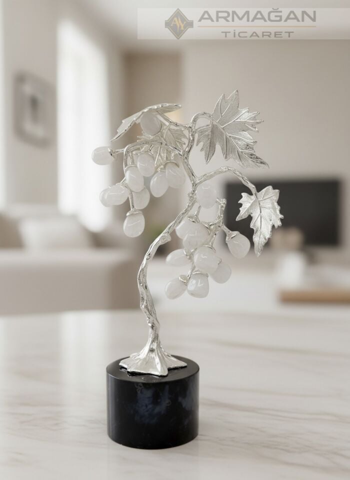 DOĞAL TAŞLI ÜZÜM AĞACI Gümüş