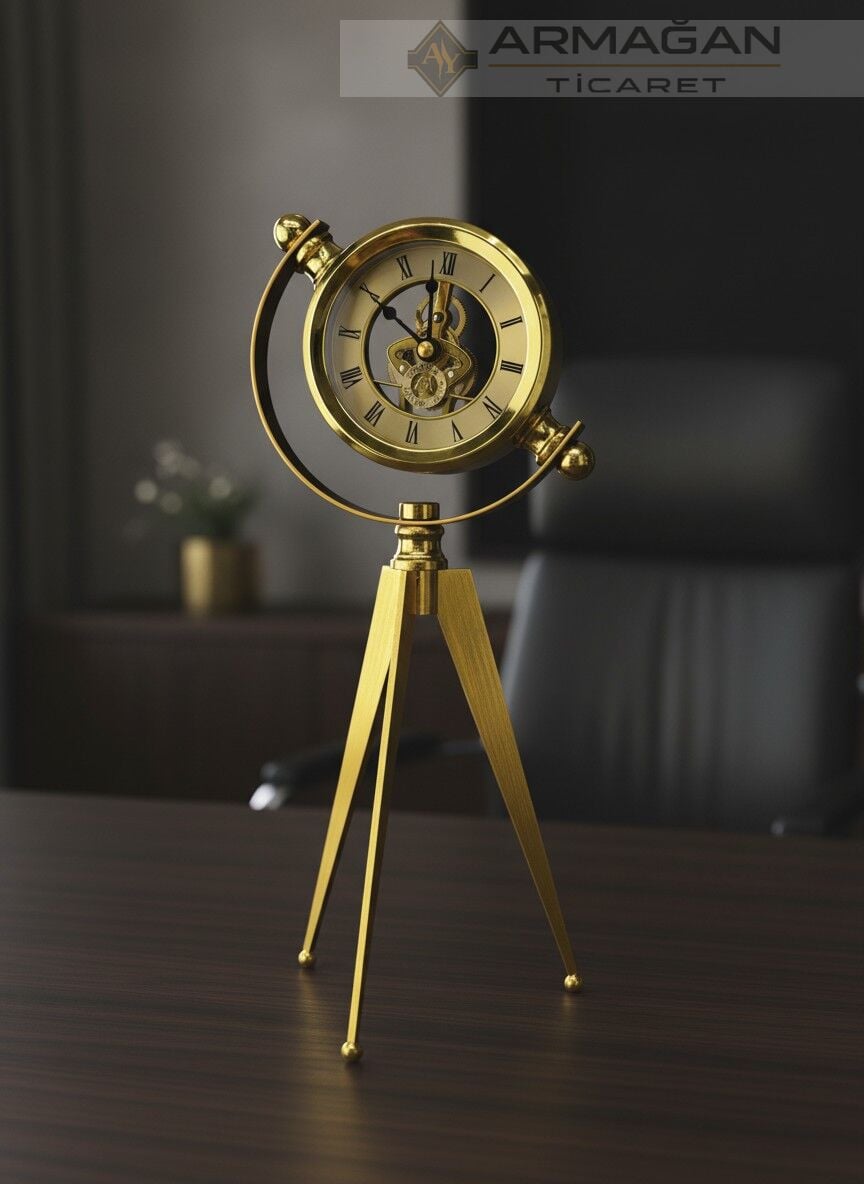 TRİPOT MASA SAATİ 2045 Gold