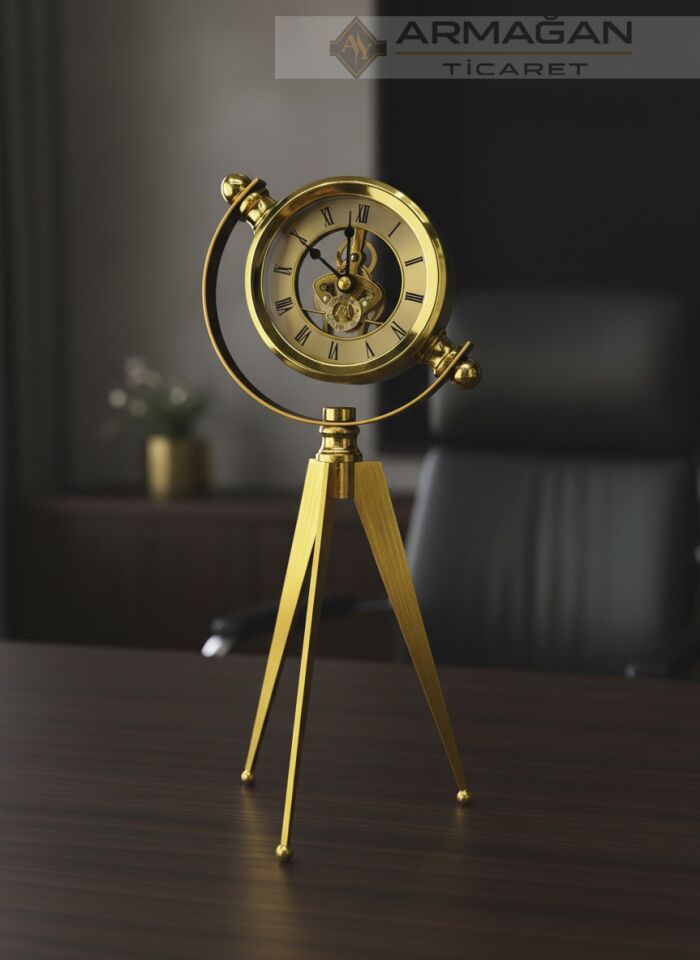 TRİPOT MASA SAATİ 2045 Gold