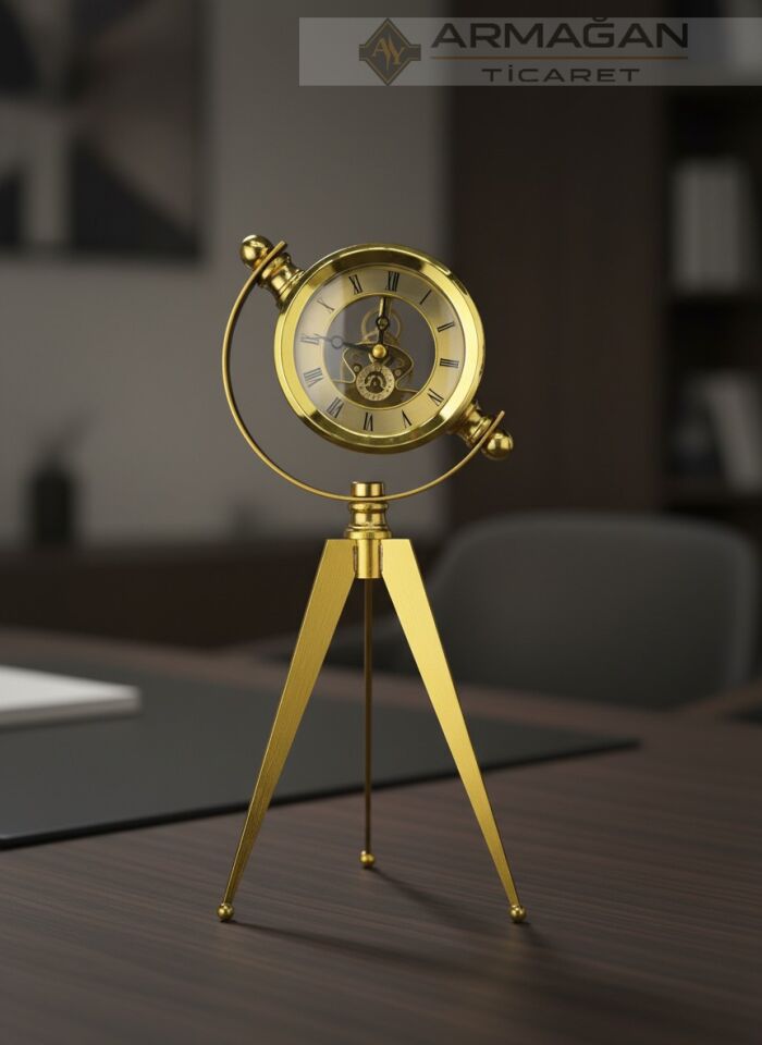 TRİPOT MASA SAATİ 2045 Gümüş
