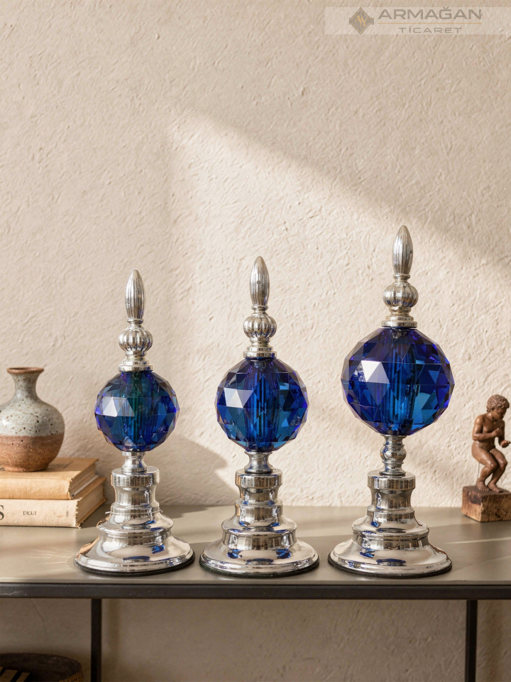 3'LÜ ALEM DEKOR Lacivert-Gümüş