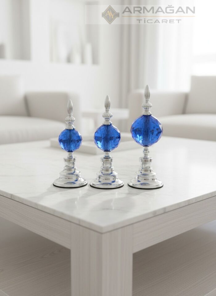 3'LÜ ALEM DEKOR Lacivert-Gümüş