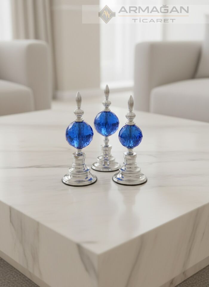 3'LÜ ALEM DEKOR Lacivert-Gümüş