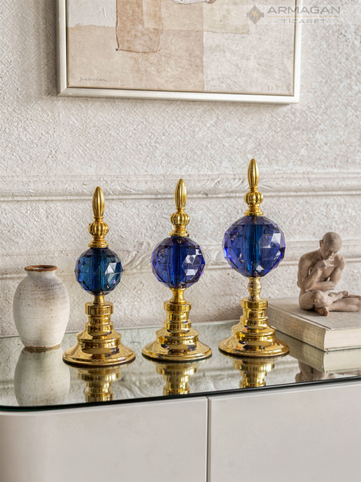 3'LÜ ALEM DEKOR Lacivert-Gold