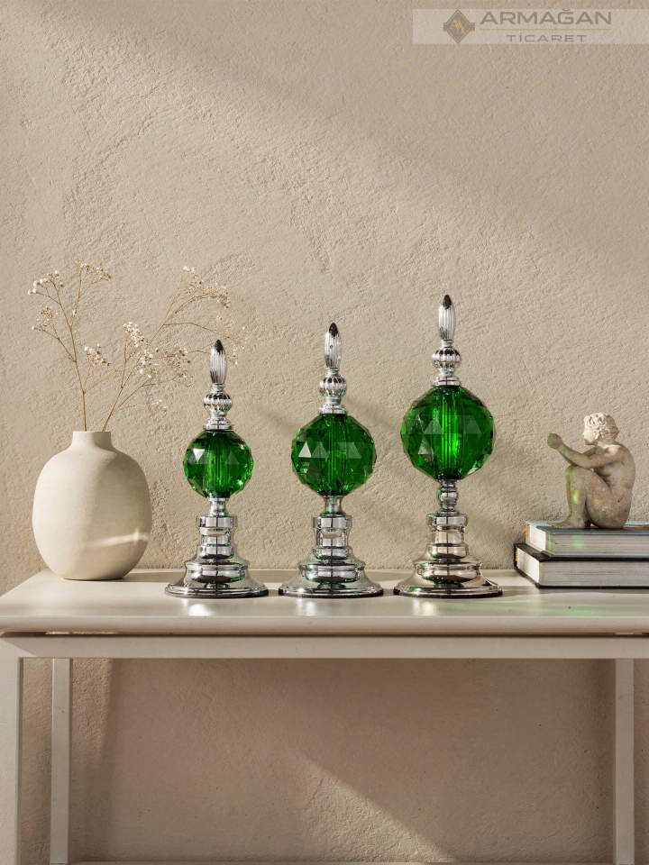 3'LÜ ALEM DEKOR Gümüş-Yeşil