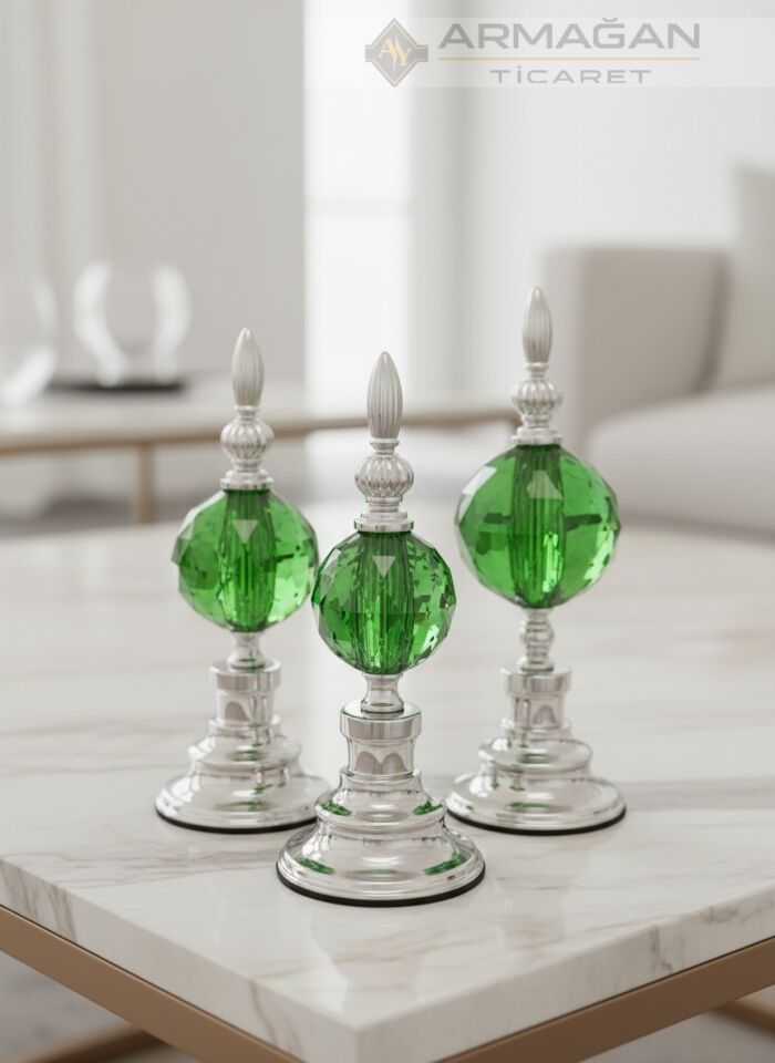 3'LÜ ALEM DEKOR Gümüş-Yeşil