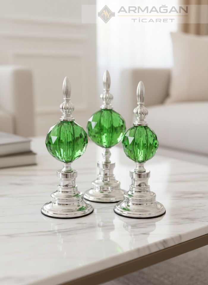 3'LÜ ALEM DEKOR Gümüş-Yeşil