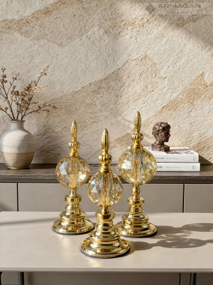 3'LÜ ALEM DEKOR Amber-Gold