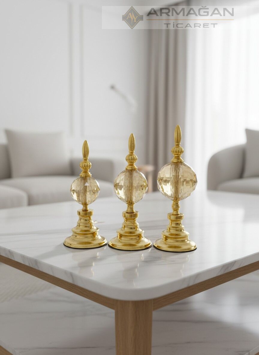 3'LÜ ALEM DEKOR Amber-Gold