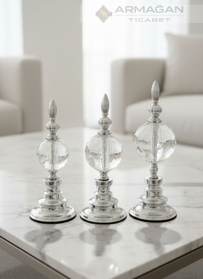 3'LÜ ALEM DEKOR Şeffaf-Gümüş