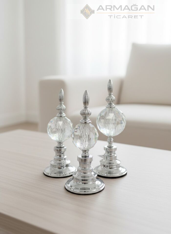 3'LÜ ALEM DEKOR Şeffaf-Gümüş