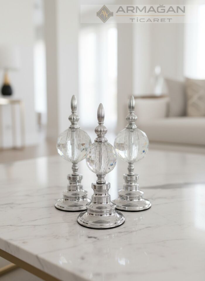 3'LÜ ALEM DEKOR Şeffaf-Gümüş