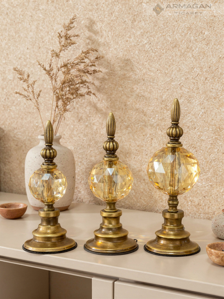 3'LÜ ALEM DEKOR Amber-Eskitme